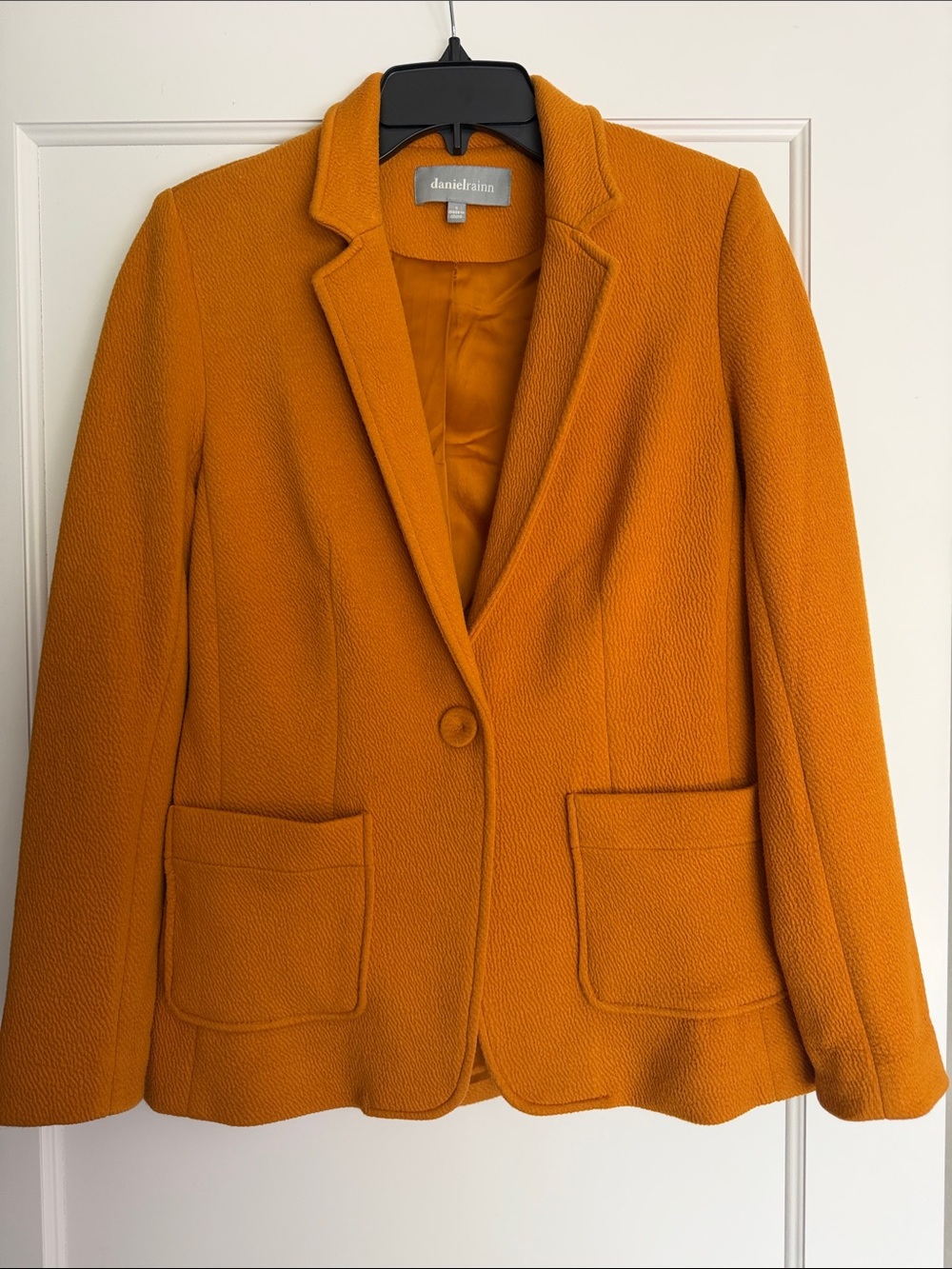Daniel Rainn Orange Single-Button Notch Lapel Blazer